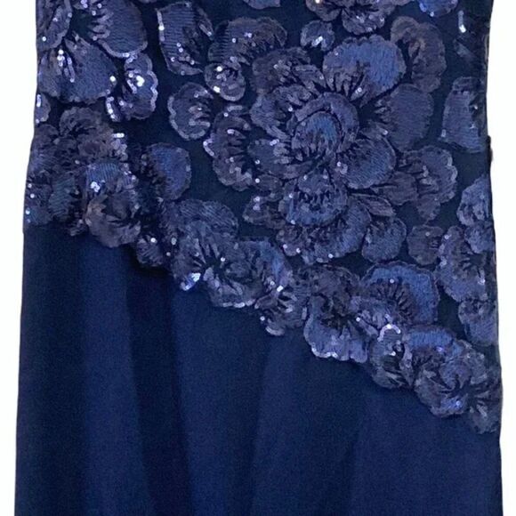 Tadashi Shoji Alvaro Sequin Embroidered Floral Lace Crepe Evening Gown Size 8 - Picture 9 of 10